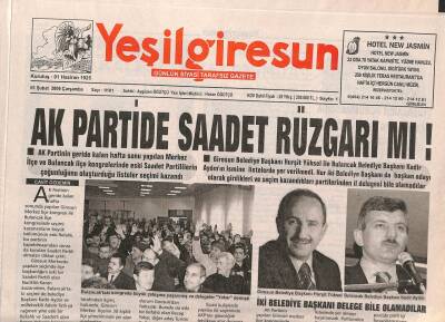 Yeşil Giresun Gazetesi 1 Şubat 2006 - Ak Partide Saadet Rüzgarı mı? GZ108348 - 1