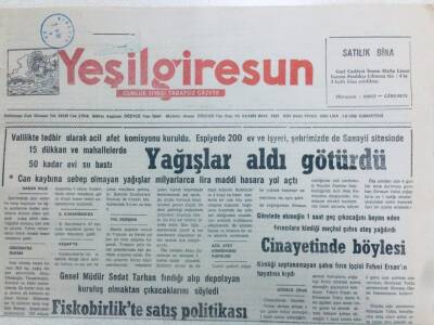 Yeşil Giresun Gazetesi 1 Temmuz 1992 - Yağışlar Aldı Götürdü GZ41410 - 1