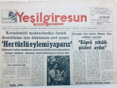 Yeşil Giresun Gazetesi 1 Temmuz 1994 - Köprü Yıkıldı GZ41112 - 1