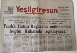 Yeşil Giresun Gazetesi - 10 Ağustos 1991 - Fındık Fiyatını Başbakan Bugün Ankara da Açıklıyor - GZ43642 - 2