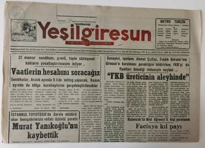 Yeşil Giresun Gazetesi 10 Aralık 1994 - FKB Üreticisinin Aleyhinde GZ13351 - 2
