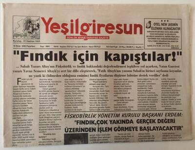 Yeşil Giresun Gazetesi 10 Ekim 2005 - Fındık İçin Kapıştılar ! GZ28649 - 1