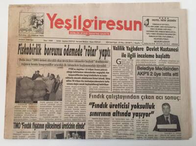 Yeşil Giresun Gazetesi - 10 Ekim 2006 - Fiskobirlik Borcunu Ödemede Rötar Yaptı - GZ43817 - 2