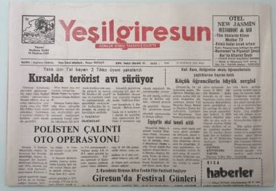 Yeşil Giresun Gazetesi 10 Haziran 2003 Kırsalda Terörist Avı Sürüyor -GZ33388 - 1