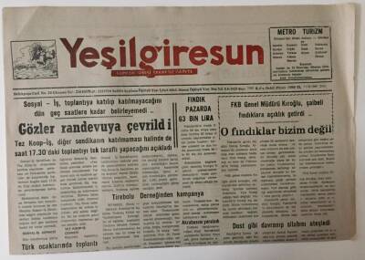 Yeşil Giresun Gazetesi 10 Kasım 1994 - Gözler Randevuya Çevrildi GZ13353 - 1