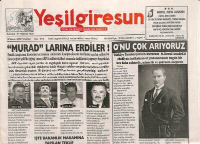 Yeşil Giresun Gazetesi 10 Kasım 2005 - Fiskobirlikin Borçlarının Silinmesi İçin Başbakandan İkinci Talimat GZ109625 - 1