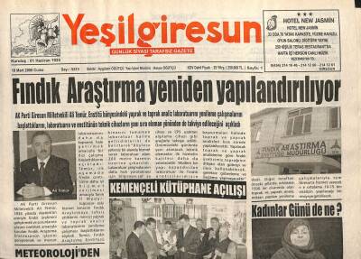 Yeşil Giresun Gazetesi 10 Mart 2006 - Kemençeli Kütüphane Açıldı GZ101610 - 1