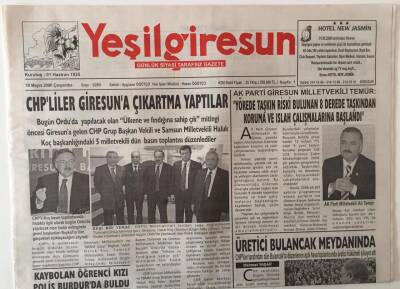 Yeşil Giresun Gazetesi 10 Mayıs 2006 - CHPliler Giresuna Çıkartma Yaptılar GZ28995 - 1