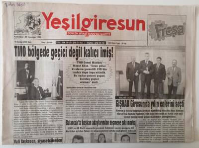 Yeşil Giresun Gazetesi 10 Şubat 2009 - TMO Bölgede Geçici Değil Kalıcı İmiş ! GZ28954 - 1