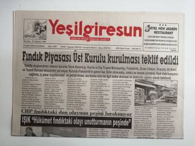 Yeşil Giresun gazetesi 11 Eylül 2004-Hükümet fındıktaki Olayı Unutturmanın Peşinde-GZ14476 - 1