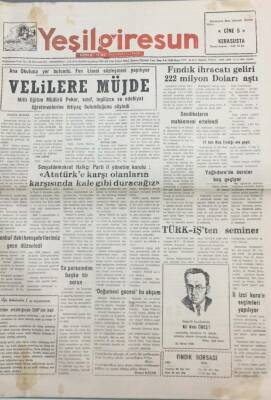 Yeşil Giresun Gazetesi 11 Kasım 1994 11 Ton Rus Fındığı Ele Geçti GZ26099 - 1