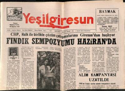 Yeşil Giresun Gazetesi 11 Mart 2000 - Fındık Sempozyumu Haziranda GZ77880 - 1