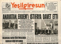 Yeşil Giresun Gazetesi 11 Mart 2006 - Anavatan Erdemi İstifaya Davet Etti GZ101603 - 1