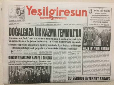 Yeşil Giresun Gazetesi 11 Nisan 2006 - Doğalgaza İlk Kazma Temmuzda GZ32756 - 1