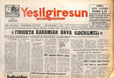 Yeşil Giresun Gazetesi 12 Haziran 2003 - Akköy Ve Tuğlacık Köyleri Arasında Sınır Davası GZ101617 - 1