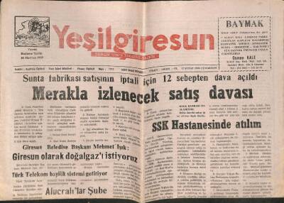 Yeşil Giresun Gazetesi 12 Şubat 2000 - SSK Hastanesinde Atılım GZ77875 - 1