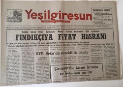 Yeşil Giresun Gazetesi - 13 Ağustos 1991 - Fındıkçıya Fiyat Hüsranı - GZ43640 - 1