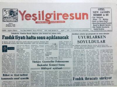 Yeşil Giresun Gazetesi 13 Ağustos 2003 - Uyurlarken Soyuldular GZ41174 - 1