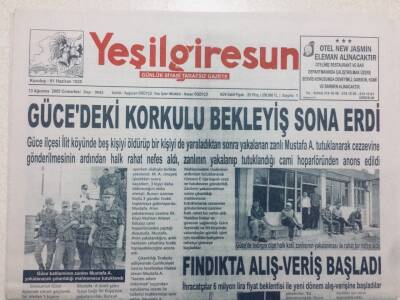 Yeşil Giresun Gazetesi - 13 Ağustos 2005 - Gücedeki Korkulu Bekleyiş Sona Erdi GZ46534 - 2