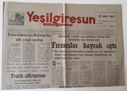 Yeşil Giresun Gazetesi - 13 Eylül 1991 - Fırıncılar Bayrak Açtı , Yolu Olmayan Bektaşta Alt Yapı Açılışı - GZ43646 - 2