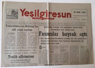 Yeşil Giresun Gazetesi - 13 Eylül 1991 - Fırıncılar Bayrak Açtı , Yolu Olmayan Bektaşta Alt Yapı Açılışı - GZ43646 - 1