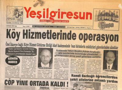 Yeşil Giresun Gazetesi 13 Kasım 2007 - Hamdi Bozbağlı Öğrencilerden Şehit Ailelerine Anlamlı Yardım GZ109324 - 1