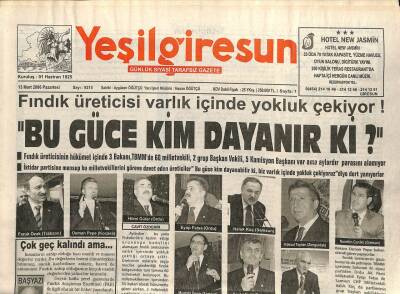 Yeşil Giresun Gazetesi 13 Mart 2006 - Fındık Üreticisi Yokluk Çekiyor GZ101608 - 2