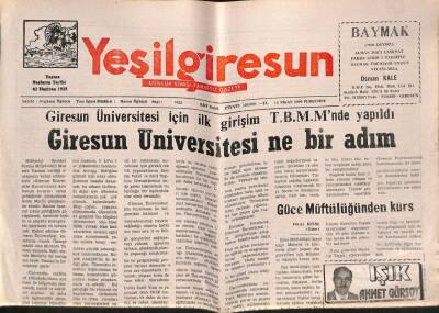 Yeşil Giresun Gazetesi 13 Nisan 2000 - BBP Merkez İlçe Kongresi Bugün Yapılıyor GZ77934 - 1
