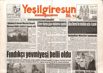 Yeşil Giresun Gazetesi 13 Temmuz 2011 - Fındıkkabuğu Alternatif Enerji Oldu GZ108036 - 1