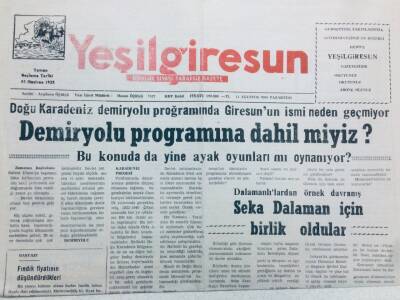 Yeşil Giresun Gazetesi 14 Ağustos 2000 - Demiryolu Programına Dahilmiyiz GZ41074 - 1