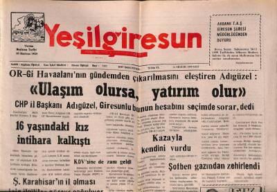 Yeşil Giresun Gazetesi 14 Aralık 1999 - Şebinkarahisarın İl Olması İçin İlgililer Göreve Çağrılıyor GZ79025 - 1