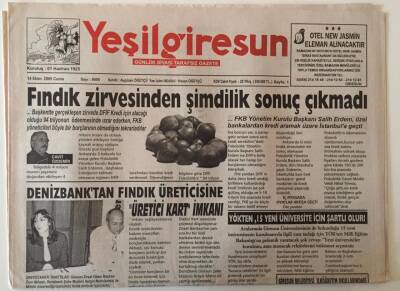 Yeşil Giresun Gazetesi 14 Ekim 2005 - Fındık Zirvesinden Şimdilik Sonuç Çıkmadı GZ28648 - 1