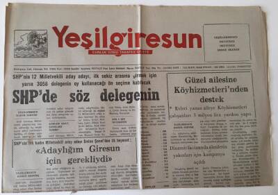 Yeşil Giresun Gazetesi - 14 Eylül 1991 - SHPde Söz Delegenin - GZ43645 - 1