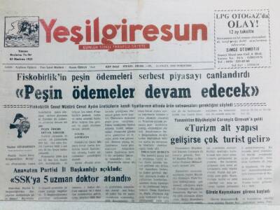 Yeşil Giresun Gazetesi 14 Eylül 2000 - FKBPeşin Ödemeler Devam Edecek GZ41416 - 1