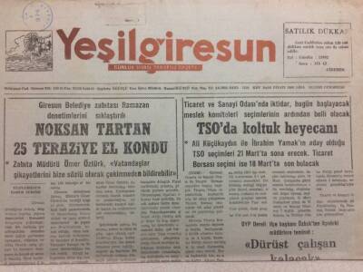 Yeşil Giresun Gazetesi 14 Mart 1992 - TSOda Koltuk Heyecanı GZ34473 - 1