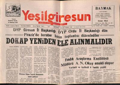 Yeşil Giresun Gazetesi 14 Nisan 2000 - Bursadaki Giresunlular Gece Düzenledi GZ77933 - 1