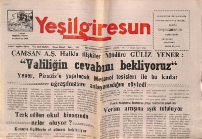 Yeşil Giresun Gazetesi 14 Ocak 2000 - Fındık Araştırma Enstitüsü Proje Özetlerini Yayınladı GZ77919 - 1