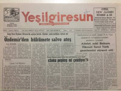 Yeşil Giresun Gazetesi 14 Temmuz 2003 - Özdemirden Hükümete Salvo Ateş GZ38268 - 1