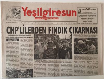Yeşil Giresun Gazetesi 14 Temmuz 2006 - CHPlilerden Fındık Çıkarması GZ31002 - 1