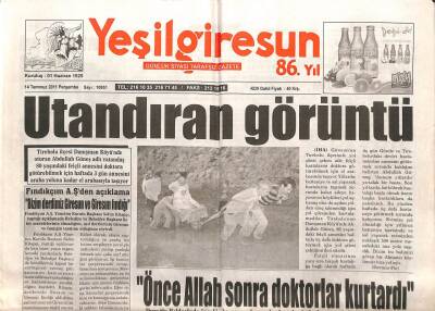 Yeşil Giresun Gazetesi 14 Temmuz 2011 - Ali Okusal DSP İl Başkanlığından İstifa Etti GZ108035 - 1