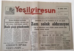 Yeşil Giresun Gazetesi - 15 Ağustos 1991 - Giresun RPden Veryansın , Halk Plajı Gündemde - GZ43638 - 1