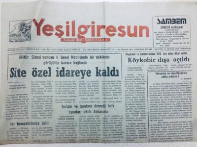 Yeşil Giresun Gazetesi 15 Aralık 1990 - Site Özel İdareye Kaldı GZ41089 - 1
