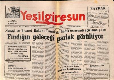 Yeşil Giresun Gazetesi 15 Mart 2000 - Ş. Karahisarın Sulama Projesinden Ses Yok GZ77883 - 1