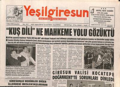Yeşil Giresun Gazetesi 15 Mart 2006 - Giresun Valisi Kocatepe Doğankentte Sorunları Dinledi GZ108048 - 1