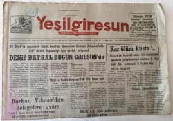 Yeşil Giresun Gazetesi - 15 Ocak 1992 - Deniz Baykal Bugün Giresunda - GZ43857 - 2