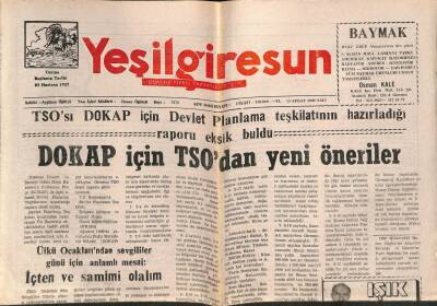 Yeşil Giresun Gazetesi 15 Şubat 2000 - DOKAP İçin TSOdan Yeni Öneriler GZ77877 - 1