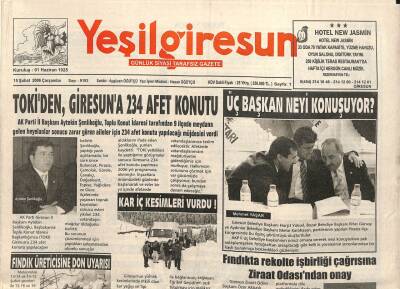 Yeşil Giresun Gazetesi 15 Şubat 2006 - TOKİden Giresuna 234 Afet Konutu GZ101582 - 2