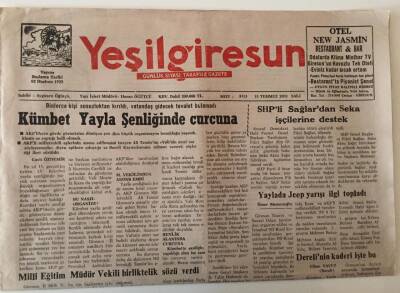Yeşil Giresun Gazetesi 15 Temmuz 2003 - Kümbet Yayla Şenliğinde Curcuna GZ28703 - 1