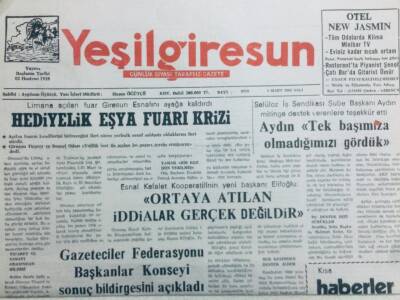Yeşil Giresun Gazetesi - 16 Ağustos 2000 - Limana Açılan Fuar Giresun Esnafını Ayağa Kaldırdı GZ41948 - 1