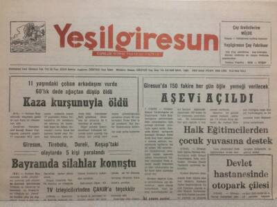Yeşil Giresun Gazetesi 16 Haziran 1992 - Bayramda Silahlar Konuştu GZ34702 - 1